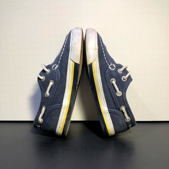 Boys NAUTICA Spinnaker Navy Blue Canvas Boat Shoes / Size 11 - Picture 7 of 9